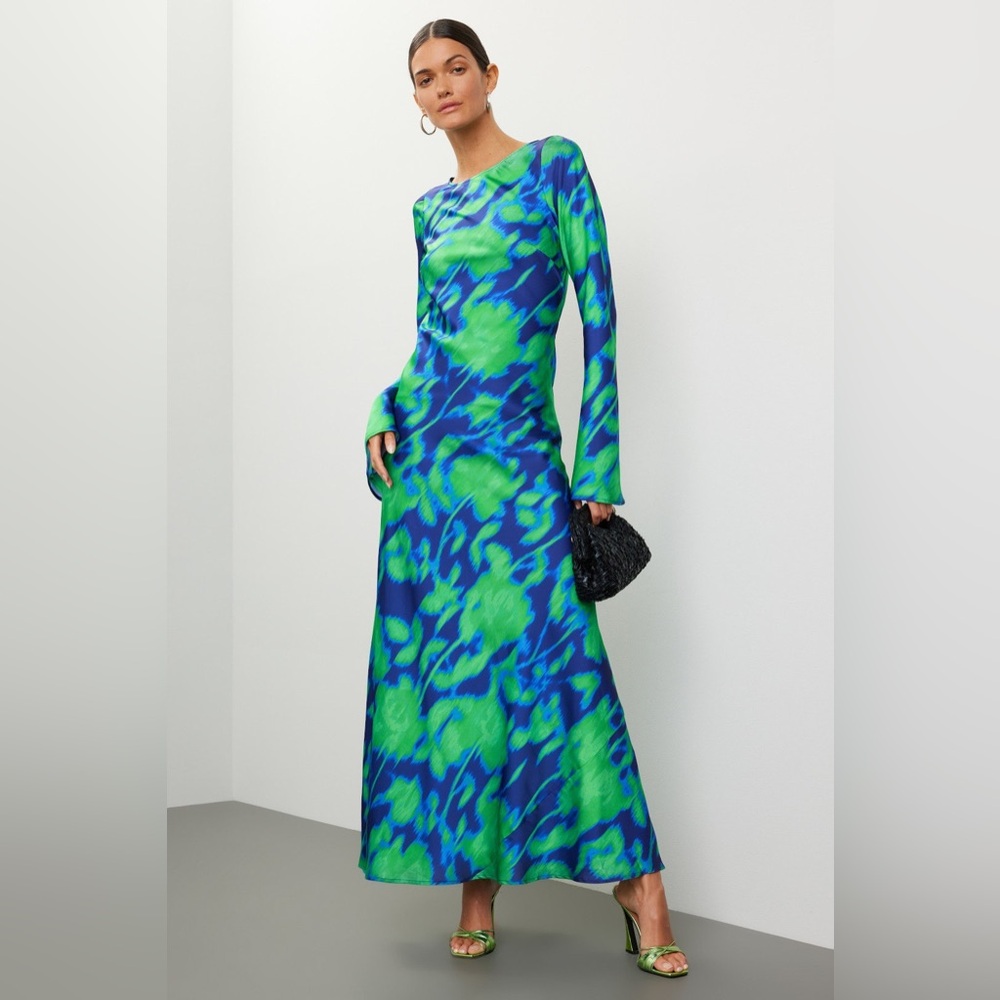 The Wolf Gang Calypso Maxi Dress in the "Ocean Haze" print - Picture 2 of 14